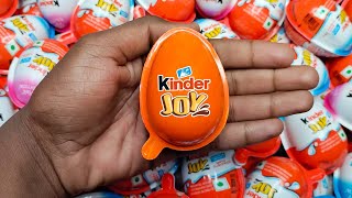 NEW! Colored Glitter Kinder Joy opening ASMR - A lot of Kinder Surprise egg toys Part-106