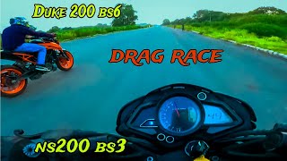 2023 KTM DUKE 200 Bs6 VS NS200 BS3 DRAG RACE 🥰