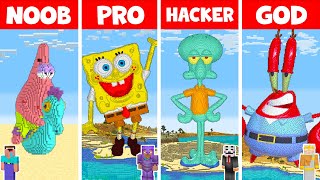 Minecraft NOOB vs PRO vs HACKER vs GOD: SPONGEBOB SQUAREPANTS CHALLENGE in Minecraft / Animation