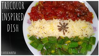 TRICOLOR INSPIRED DISH | Sweet Tomato Chutney | Jeera Rice | Okra Fry