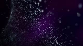 Abstract Animation. Effect Cosmic Particles. Flying Fine Dust on Dark Violet Background.