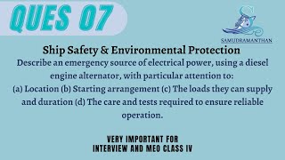 7. #emergency #power #diesel #alternator #Starting #duration #marine_engineering @_samudramanthan_