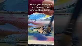 In watercolour, ensure your 1st layer is dry #shortvideo #watercolourpaint #art #watercolorpainting