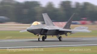 F22 Raptors arrive at Air Tattoo 2010