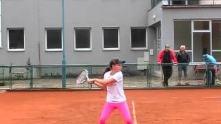 Katerina Mandelikova, backhand side view, 240 fps