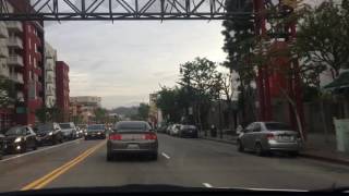 Driving to Starbucks in Chinatown LA