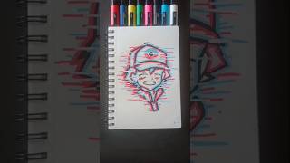 DraWing🔥🔥Ash 😈glitch effect! #shorts #tiktok #art #pokemon