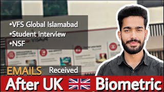 Email Received after uk biometric | nsf mail |VFS Global | UK Student interview