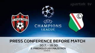 Tlačová konferencia Legia Warszawa pred zápasom FC Spartak Trnava - Legia Warszawa