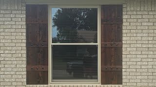 #shutters Adding clavos buttons on cedar shutters