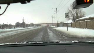 Lubbock TX Drive to Work (Morning after Snow of 2 12 2012)