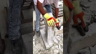 Watch as this granite block transforms into a stunning mushroom stone—one tap at a time 😎