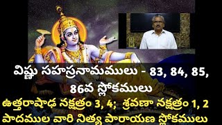 Vishnu Sahasranamam with meaning in telugu - 83, 84, 85, 86 Slokas