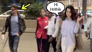 Hrithik Roshan IGNORES Ex- Girlfriend Kangana Ranaut At Mumbai Airport