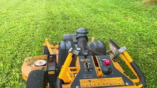 Mowing tall grass over grown yard lawn no clump technique