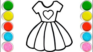 How to draw cute girl dress drawing || Beautiful dress drawing step by step || Dress ka drawing 👗