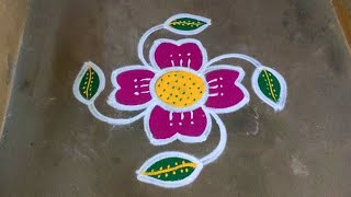 Aadi madham colour kolam designs|5 dots pandaga muggulu|color rangoli |aadi18 flower kolam|poo kolam