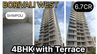 6.7cr ready to move Luxurious HUGE 4BHK With Terrace Apartment in Borivali West #balcony #hometour