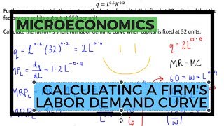 Microeconomics - Deriving a Firm's Short Run Demand for Labor (Marginal Revenue Product)