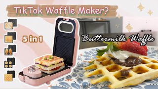 Buttermilk Waffle using TikTok Waffle Maker? 😋 • Unboxing • Durian Hunting ✨😆