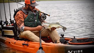 Big Bass on the Fly while Kayak Fishing