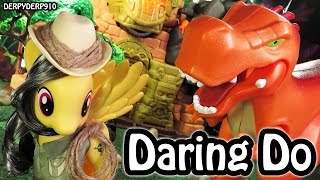 My Little Pony Mania Daring Do Dazzle VS T-Rex Dinosaur Fashion Style MLP Toy Review Parody