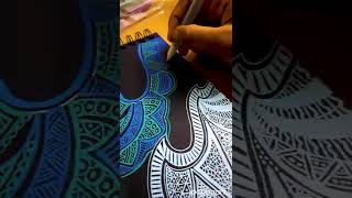 aesthetic sun ink illustration quick tutorial | aesthetic ink art #shorts #drawwithme #easy