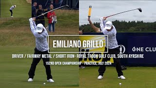 Emiliano Grillo Golf Swing Driver, Fairway Metal & Iron - Royal Troon (Ayrshire, Scotland) July 2024