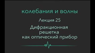 Колебания и волны. Лекция 25. Дифракционная решетка как оптический прибор