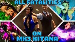 All Characters Perform Fatalities on MK3 Kitana Skin Mod - Mortal Kombat 1