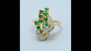 Emerald and Diamond 14k Cocktail Ring