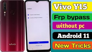 Vivo Y15 (1901) Frp Bypass Android 11/google play services bypass without pc frpunlock