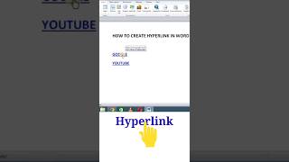 How to create a Hyperlink in word | #shorts