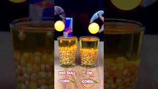 1000°C RHCB vs RedBull +Corn vs Oil + Corn😱#satisfying #asmrsounds #experiment #science #rhcb #corn