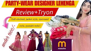 6 |AFFORDABLE PARTY WEAR DESIGNER LEHENGA| REVIEW+TRYON|MEESHO LEHENGA HAUL|GLAMBEAUTYY'S