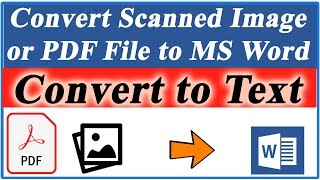 2 Best Method to Convert Scanned image or PDF File to MS Word || scanned pdf to word Urdu/Hindi