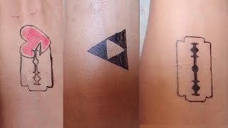 Creative tattoo with blade || DIY