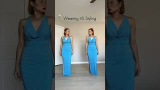 Wearing VS Styling - Blue Drape Dress 🩵 #shorts