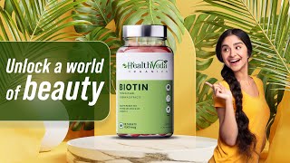 Healthy Hair, Skin & Nails I Health Veda Organics Biotin Tablets