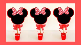 Making Easy Minnie Mouse Party Table Centerpiece