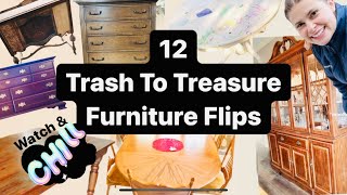 12 Trash To Treasure Furniture Makeover  || Furniture Flips || table makeover