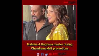 Mahima & Raghava master during Chandramukhi2 promotions