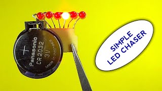 Very simple LED Chaser | Chip and LED only | No other parts needed