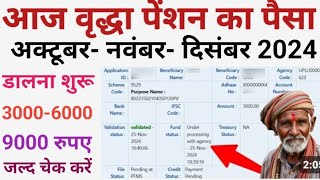 आज वृद्धा पेंशन का पैसा डाला गया | अक्टूबर नवंबर दिसंबर का 2024 | UP Old Age Pension Kab Aaegi