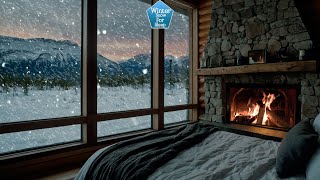 🌨️ Cozy Living Room with Relieve Stress And Sleep Better | Ambience Snow, Fireplace, and Sleeping