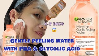 😱New Garnier Skin  Active Gentle Peeling Water with 1% PHA & Glycolic Acid /Micellar water