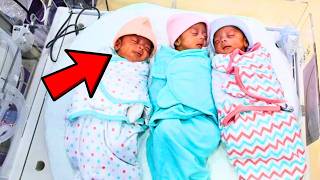 Mother Gives Birth to Triplets, The Doctor Is Stunned When He Sees One of The Girls Open Her Eyes