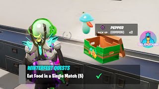 Eat Food in a Single Match (5) | Fortnite Winterfest 2021 Quests