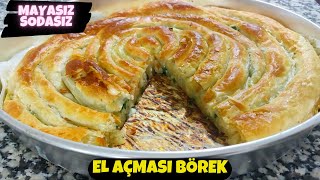 İFTARDA AZ MALZEMELİ MAYASIZ SODASIZ EL AÇMASI BÖREK TARİFİ😍 İftarda Ne Yapsam #iftar #sahur #börek