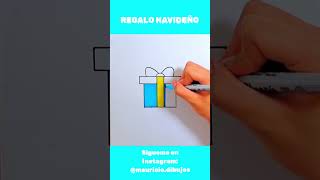 Como dibujar un regalo navideño 🎁 #shorts